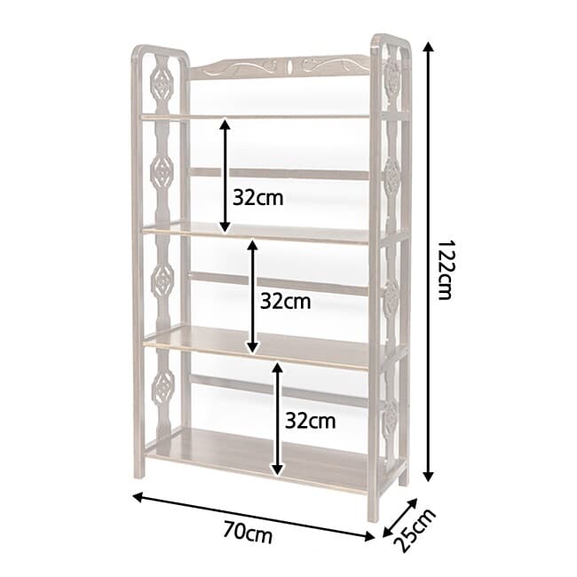 엔틱 꽃문양 인테리어 원목선반/4단 진열대 책장