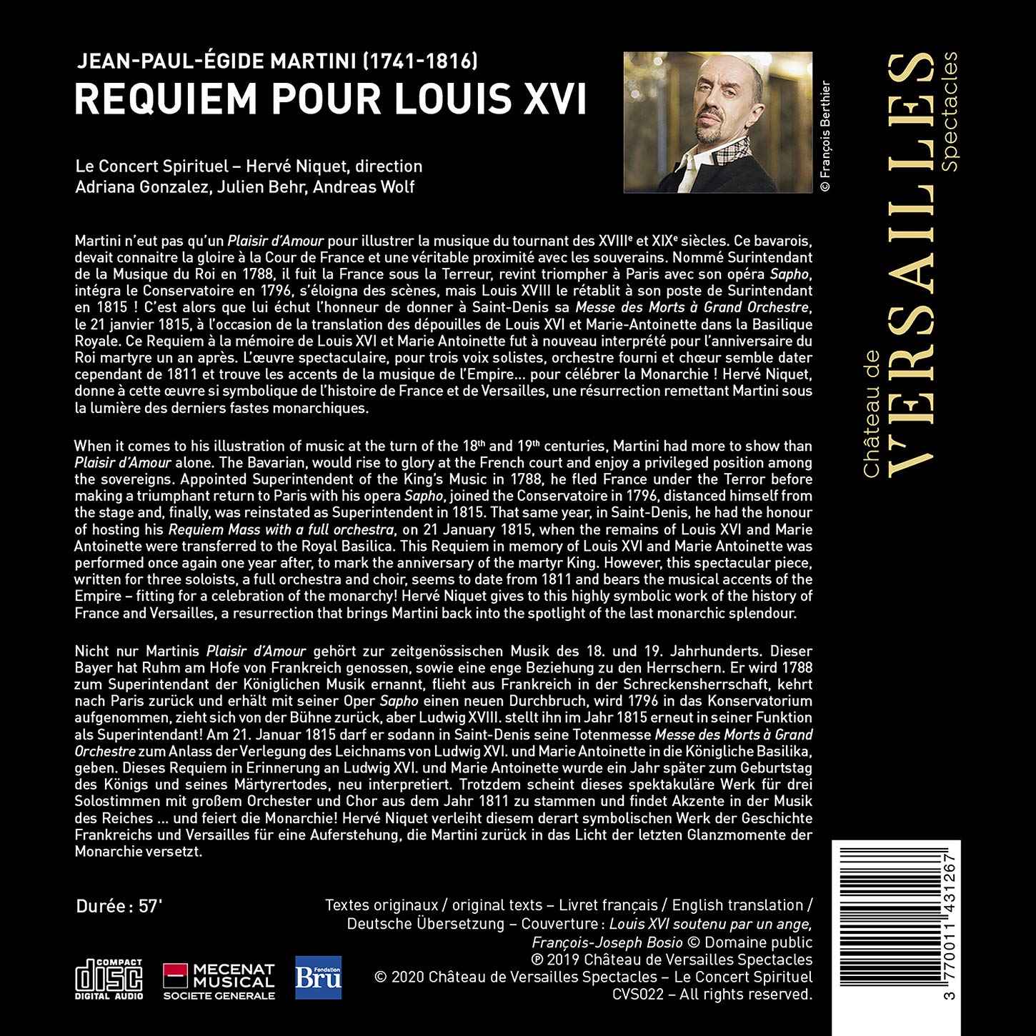 Le Concert Spirituel 장-폴-에지드 마르티니: 루이 16세를 위한 레퀴엠 (Jean-Paul-Egide Martini: Requiem pour Louis XVI)