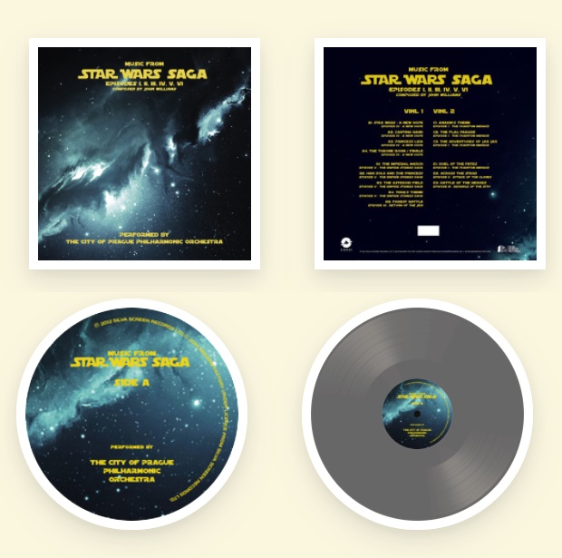 스타워즈 영화음악 (Star Wars Saga: Episodes I-VI OST by John Williams) [그레이 컬러 2LP] 