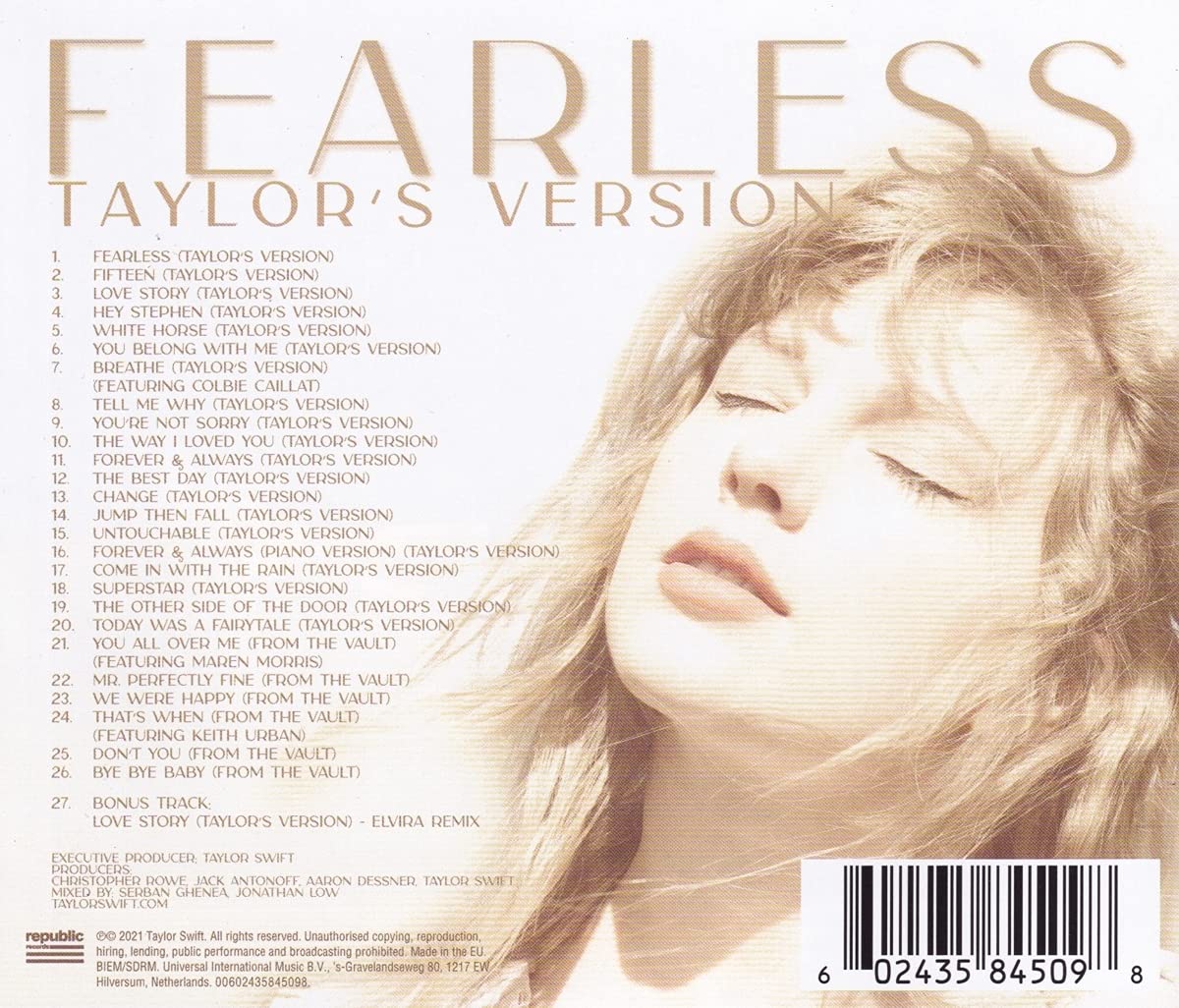 Taylor Swift (테일러 스위프트) - 2집 Fearless [Taylor's Version] 