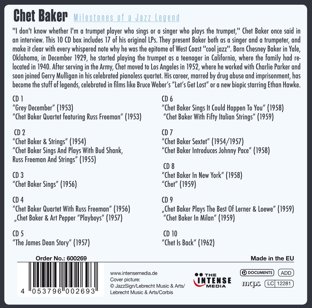 Chet Baker (쳇 베이커) - Milestones Of A Jazz Legend 