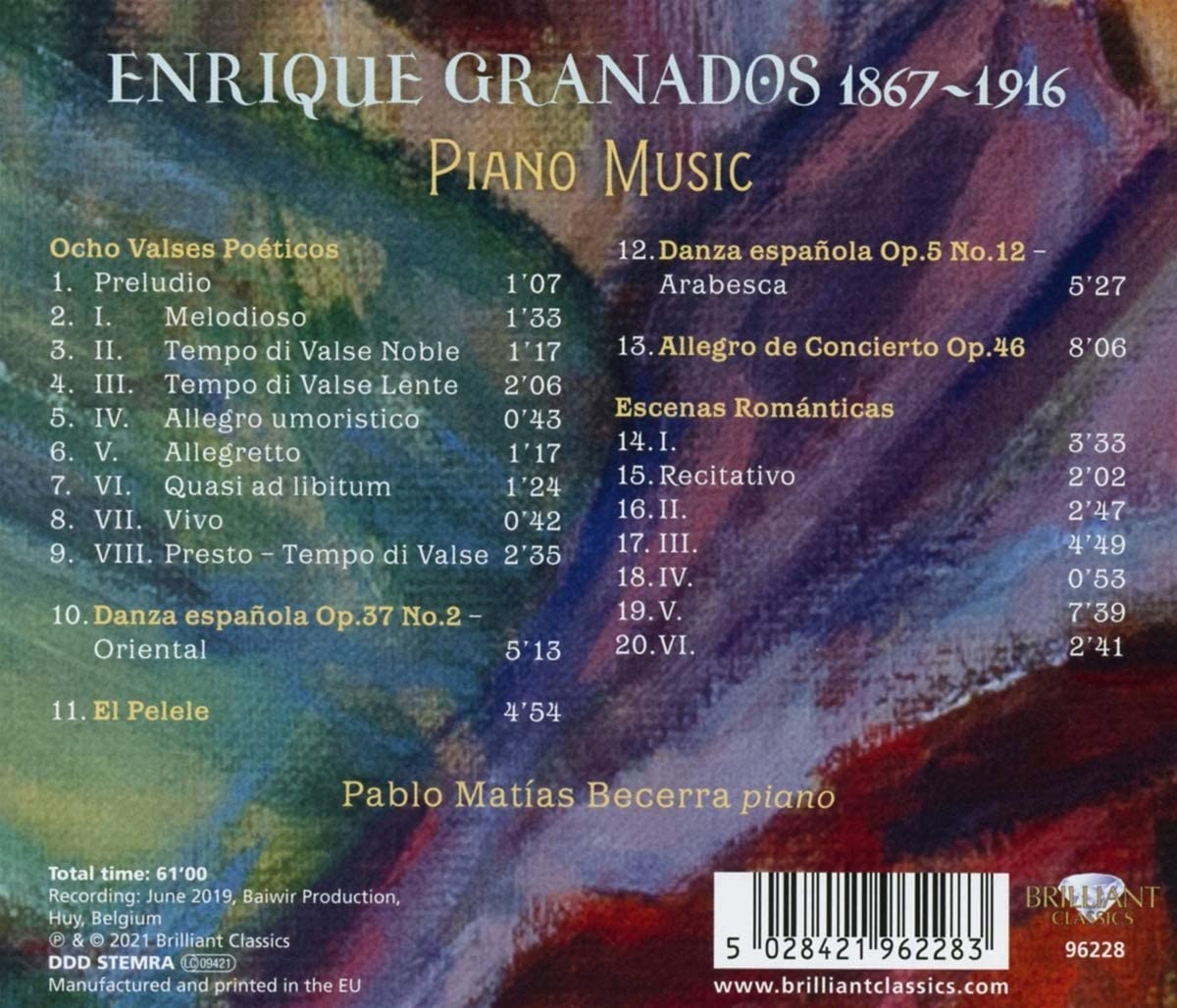 Pablo Matias Becerra 그라나도스: 피아노 작품 모음집 (Enrique Granados: Piano Music) 
