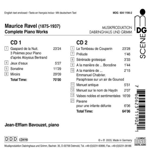 Jean-Efflam Bavouzet 라벨: 피아노 작품 전집 (Ravel : Complete Piano Works) 