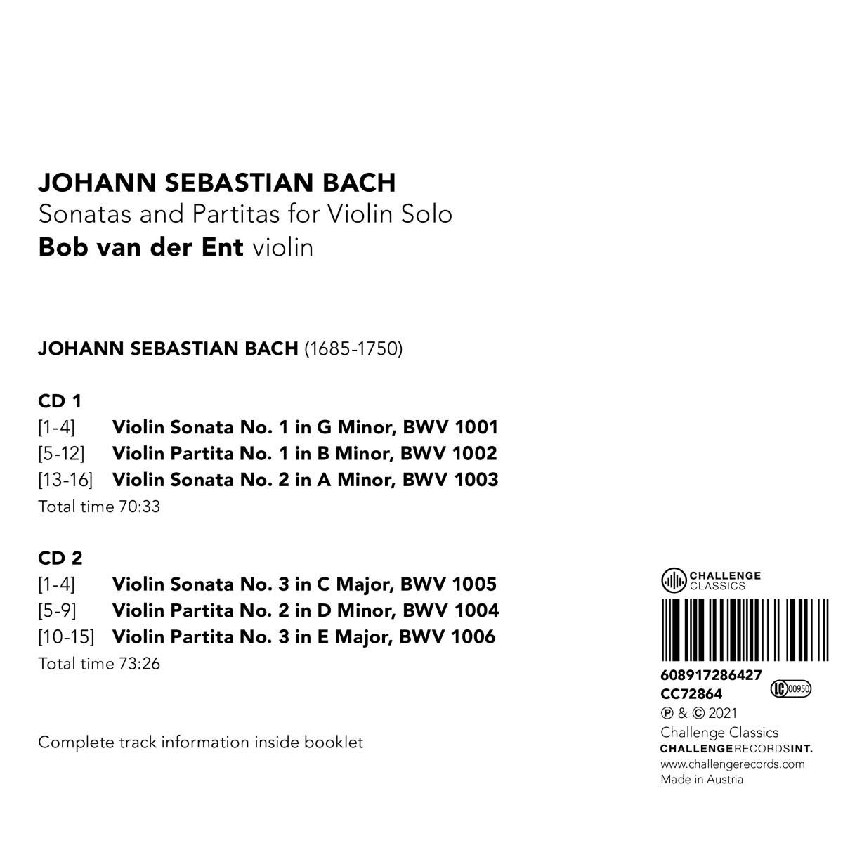 Bob van der Ent 바흐: 무반주 바이올린 소나타와 파르티타 (J.S.Bach: Sonatas and Partitas for Violin Solo) 