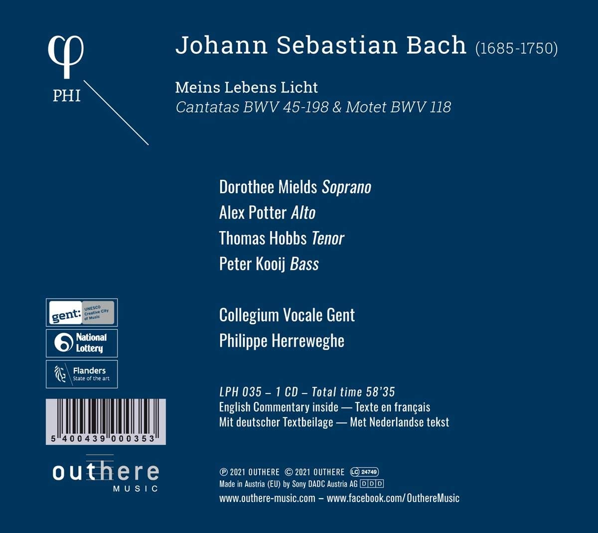Philippe Herreweghe 바흐: 칸타타 45, 198번, 모테트 (J.S.Bach: Cantatas BWV45, BWV198, Motet BWV118) 