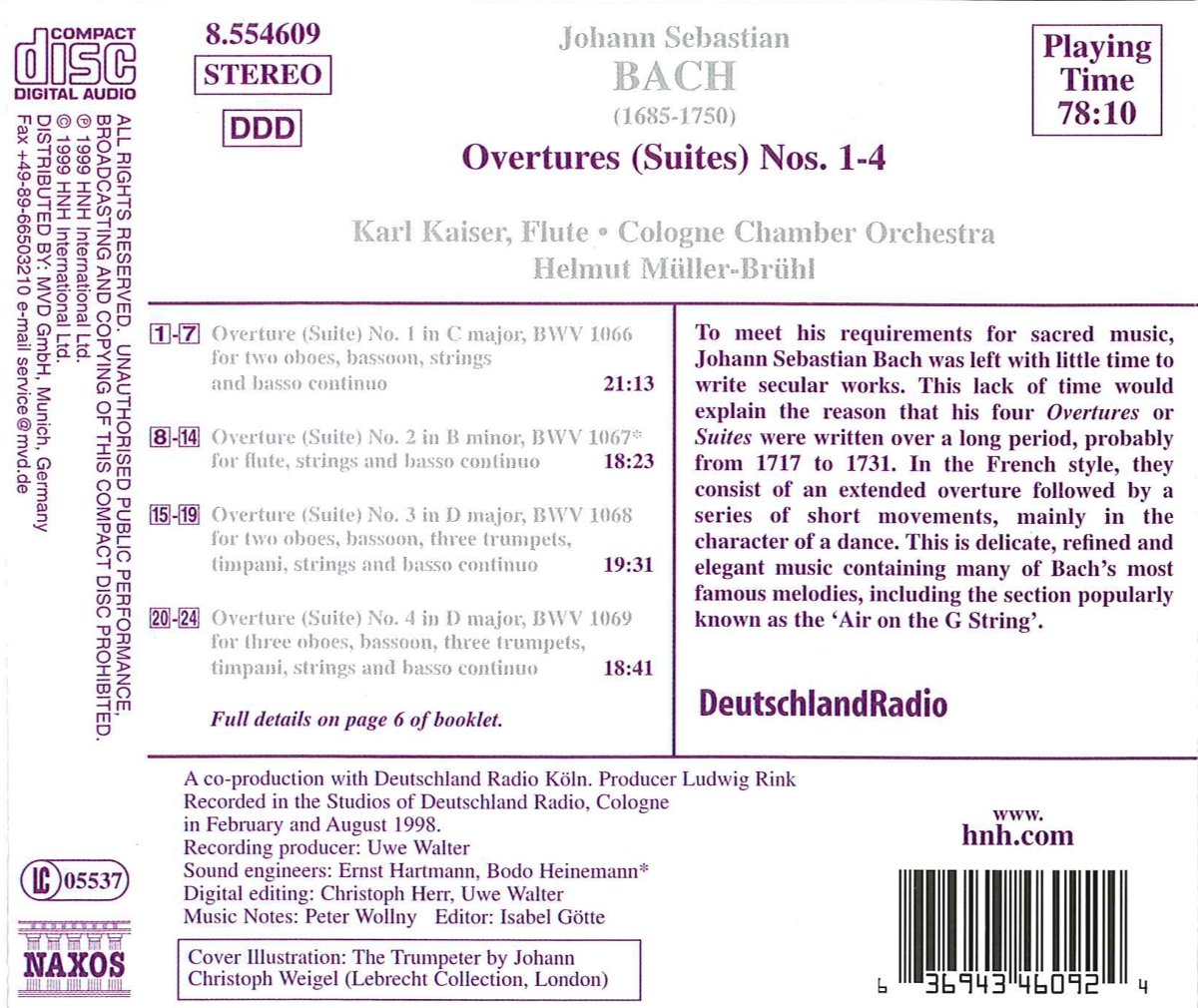 Helmut Muller-Bruhl 바흐: 관현악 모음곡 1-4번 (J.S.Bach : Orchestral Suites BWV1066-1069)