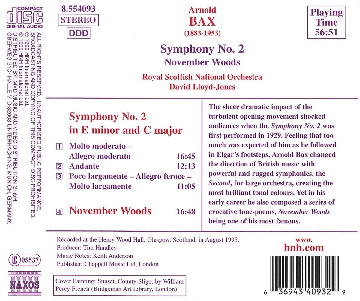 David Lloyd-Jones 아놀드 백스: 교향곡 2번 (Arnold Bax : Symphony No.2 in E minor and C Major) 