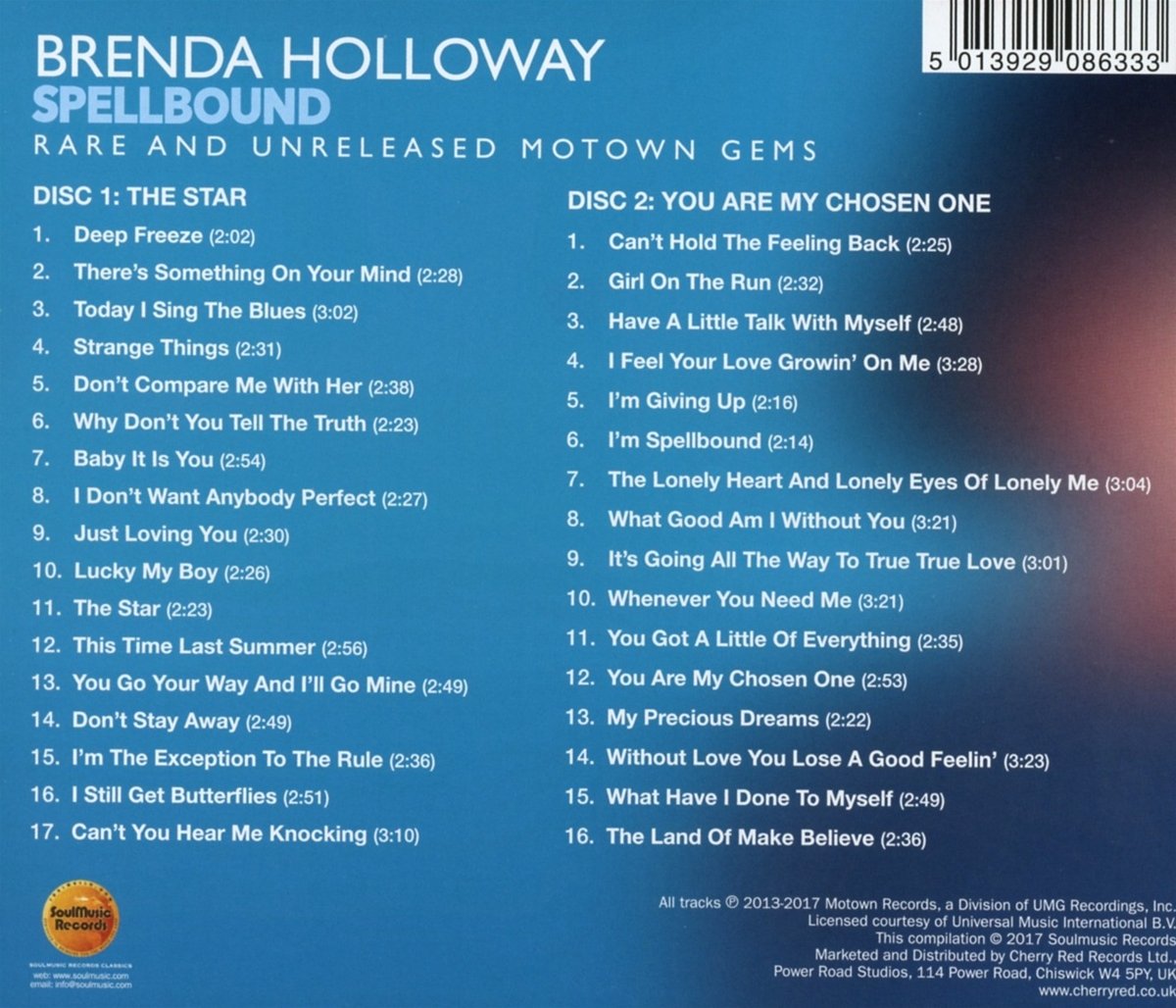 Brenda Holloway (브렌다 할러웨이) - Spellbound (Rare and Unreleased Motown Gems) 