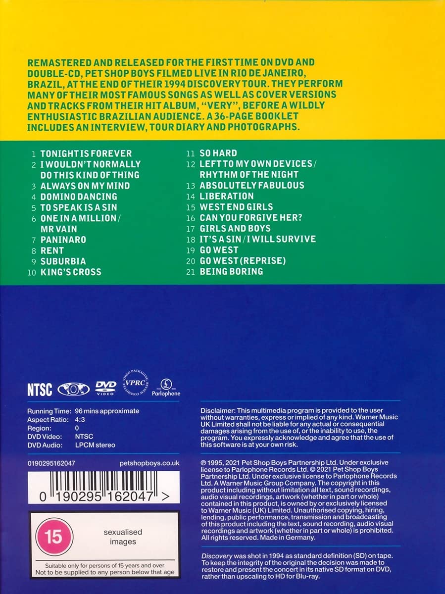 Pet Shop Boys (펫 샵 보이즈) - Discovery Live In Rio 1994