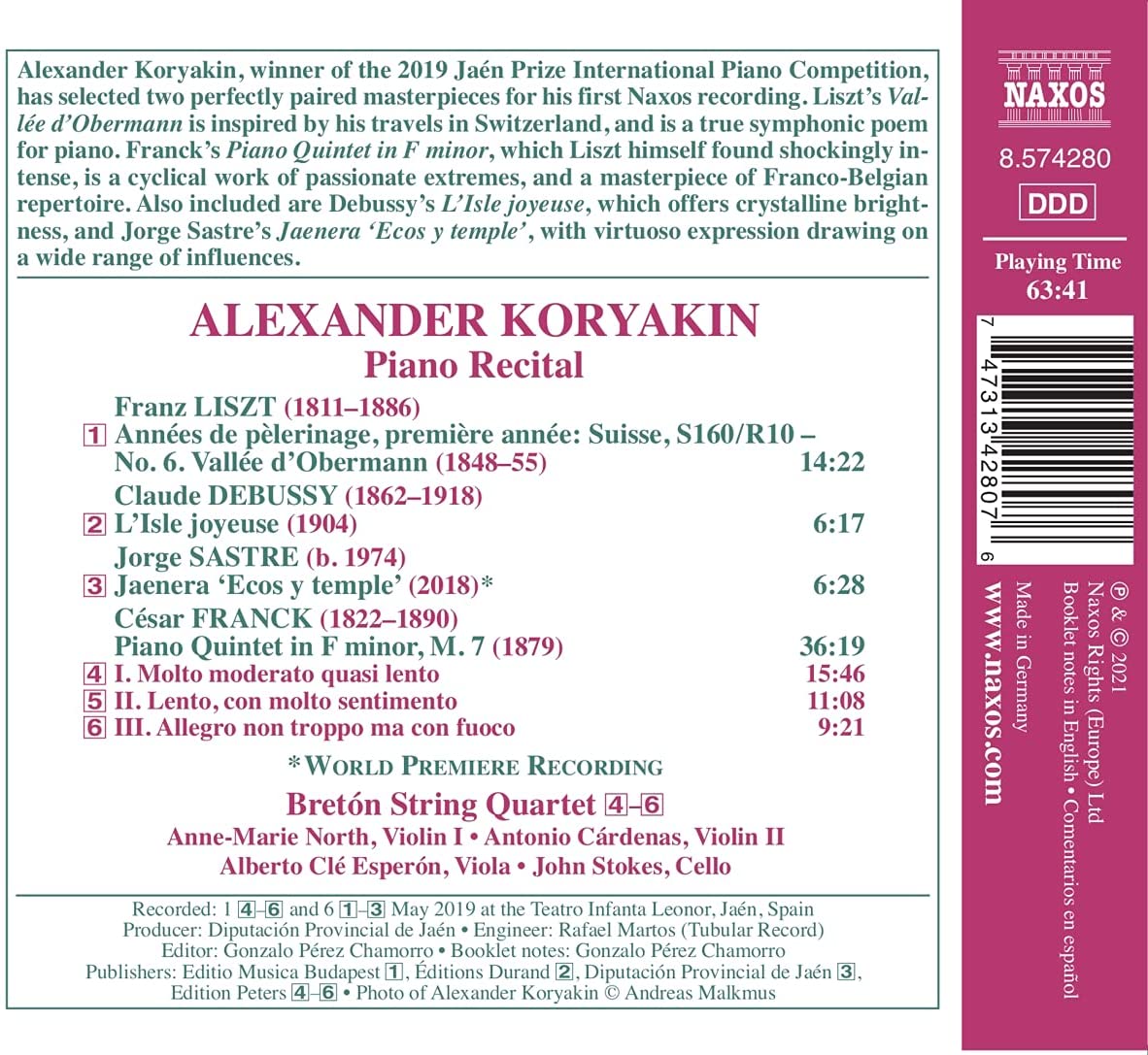 알렉산더 코리아킨 - 피아노 리사이틀 (Alexander Koryakin - 2019 Winner Jaen Prize International Piano Competitino) 