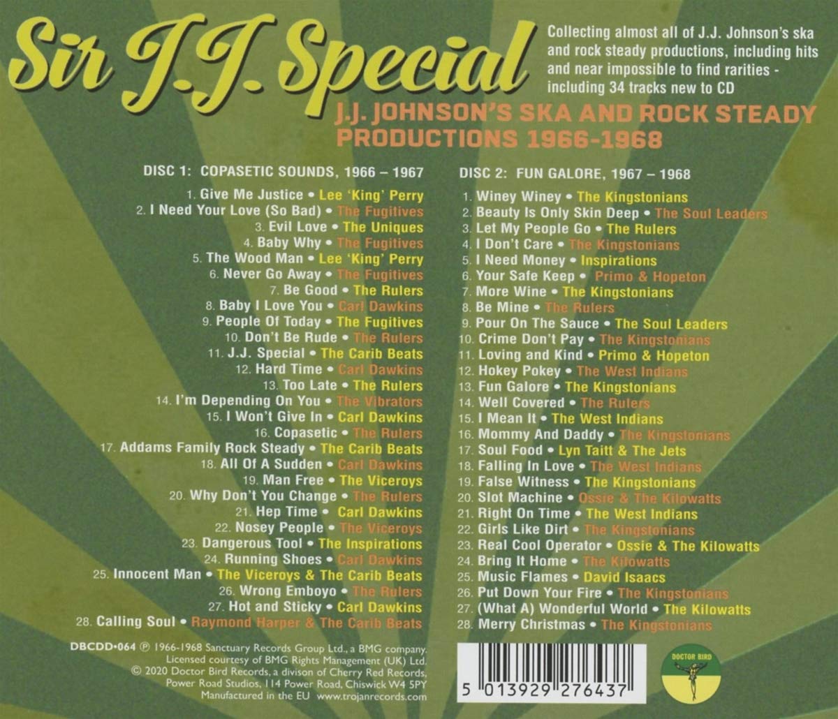 J.J.존슨 음악 컴필레이션 (Sir J.J. Special - J.J. Johnson's Ska And Rock Steady Productions 1966-1968)