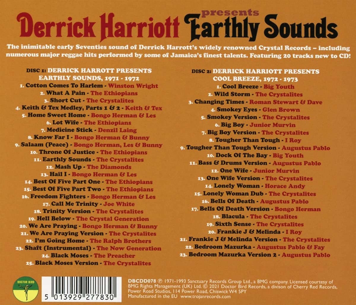 클래식 레게 사운즈 (Classic Reggae Sounds from the Crystal Vaults - Derrick Harriott Presents Earthly Sounds) 