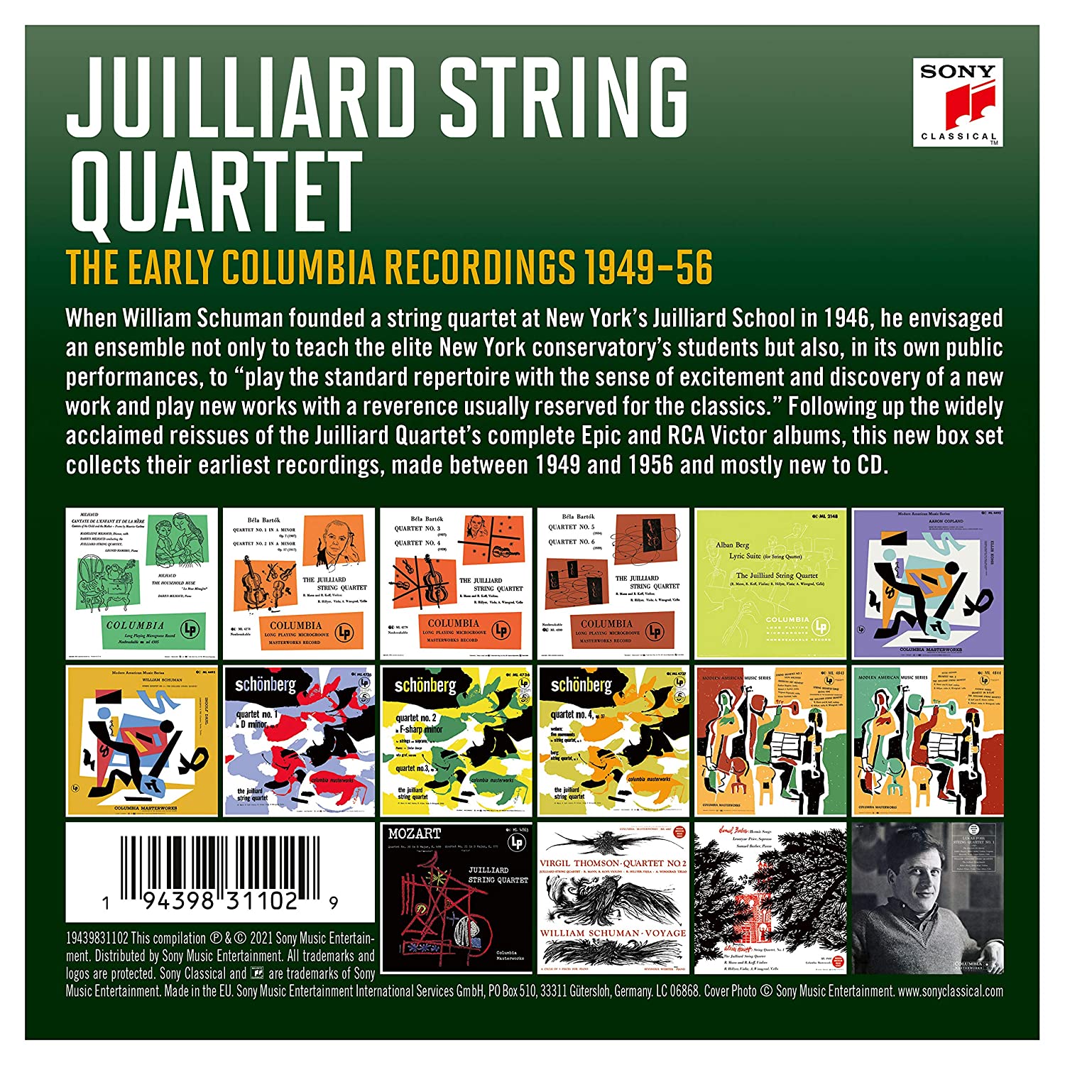 줄리어드 현악 사중주단 콜롬비아 초기 녹음 모음집 (Juilliard String Quartet - The Early Columbia Recordings 1949-1956)