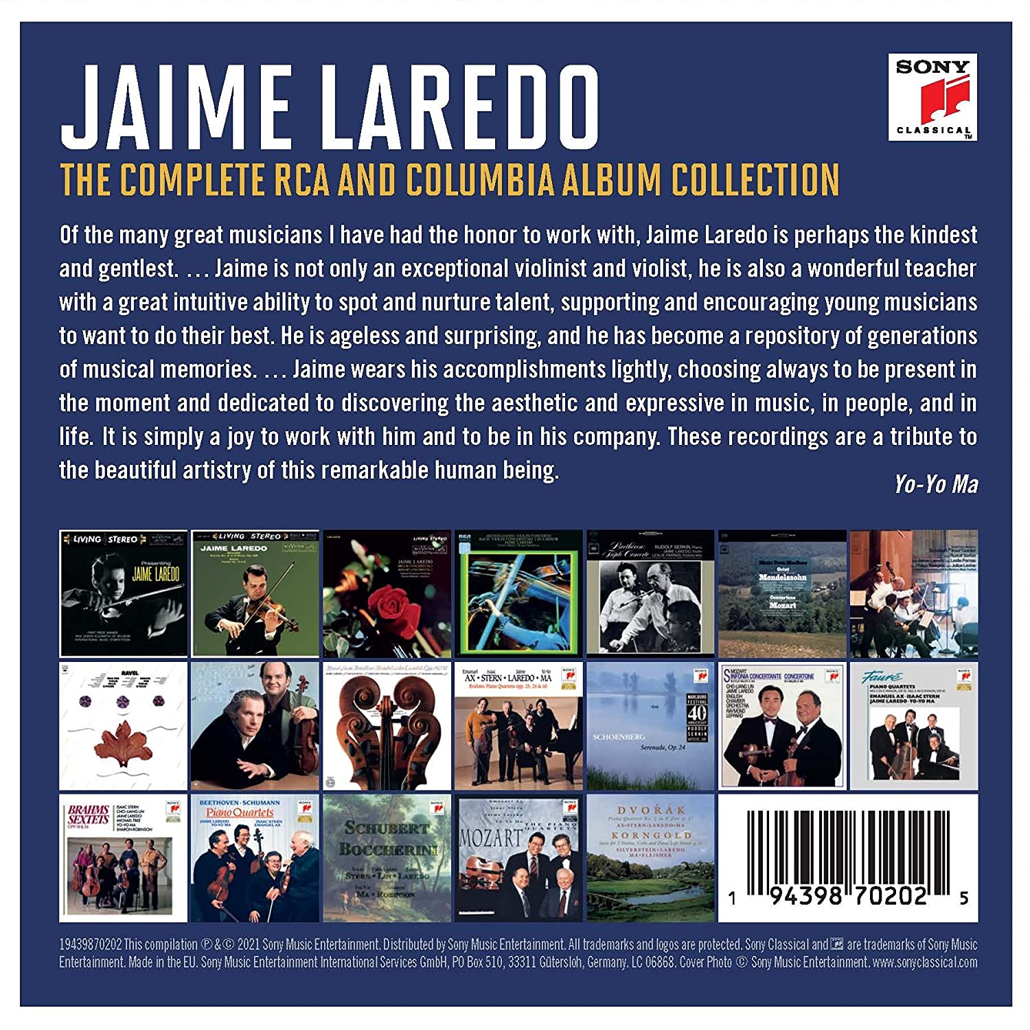 제이미 라레도 RCA, 콜롬비아 녹음 모음집 (Jaime Laredo - The Complete RCA and Columbia Album Collection) 
