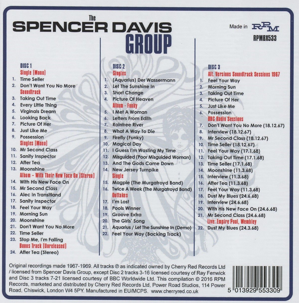 Spencer Davis Group (스펜서 데이비스 그룹) -Taking Out Time: (Complete Recordings 1967-1969) 