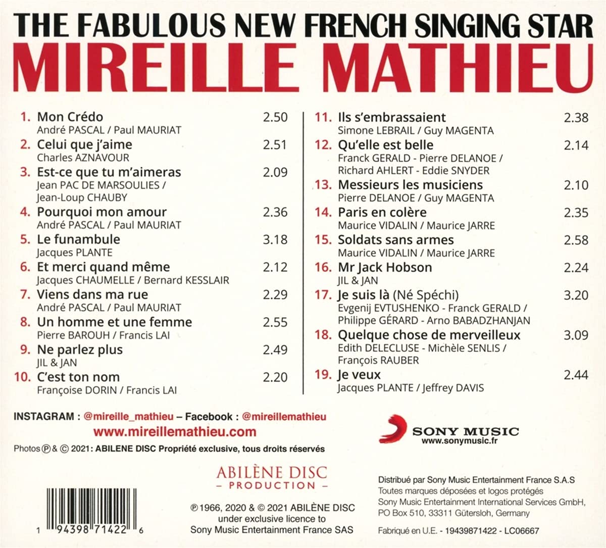 Mireille Mathieu (미레유 마티외) - The Fabulous New Franch Singing Star 