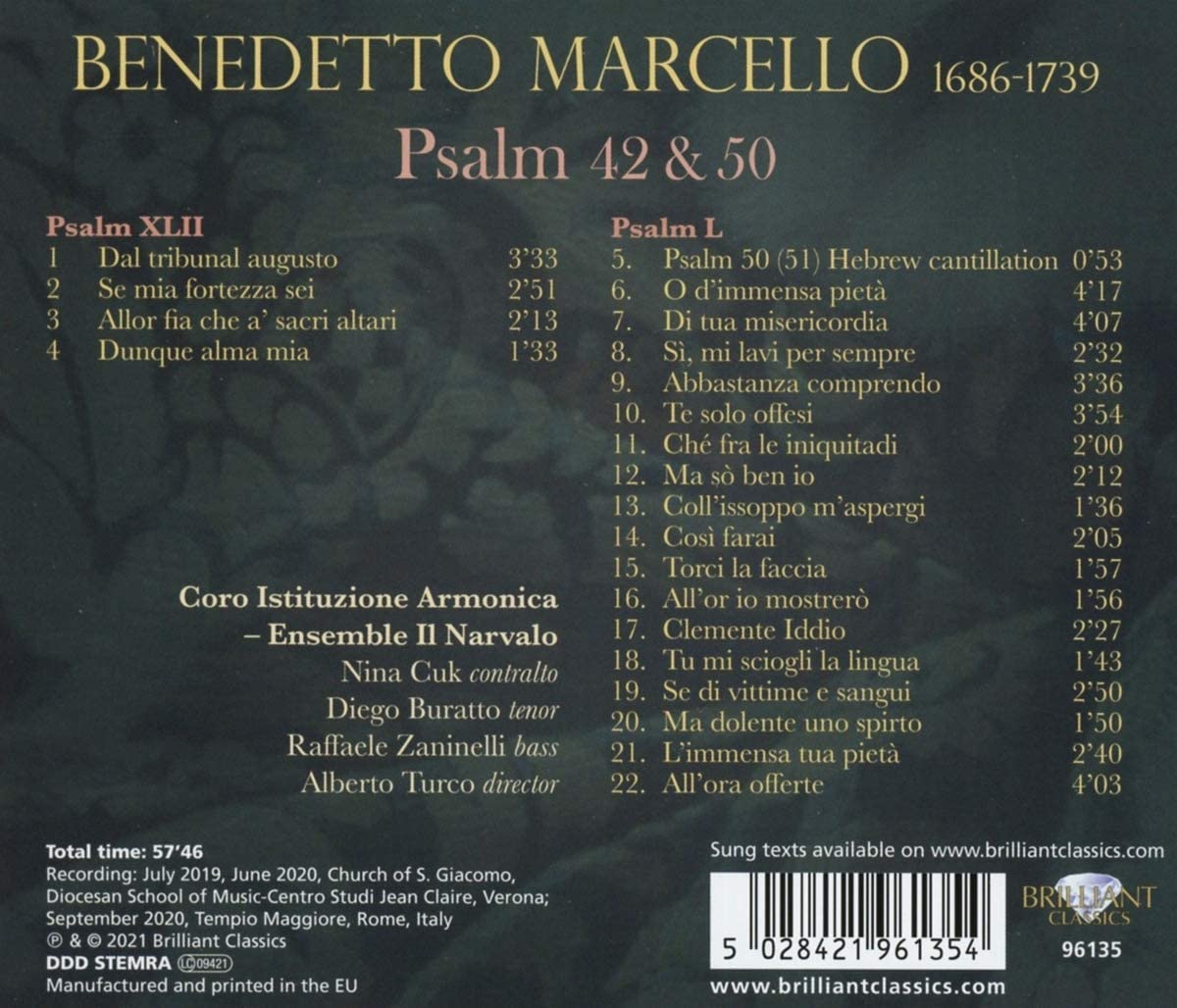 Alberto Turco 베네데토 마르첼로: 시편 42편, 45편 (Benedetto Marcello: Psalm 42, Psalm 50)