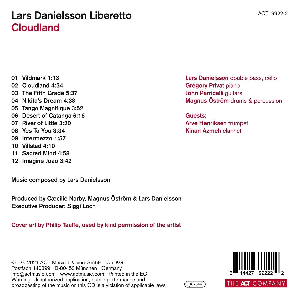 Lars Danielsson Liberetto (라스 다니엘손) - 4집 Cloudland 