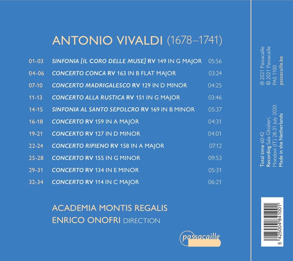 Academia Montis Regalis 비발디: 현을 위한 협주곡과 신포니아 (Vivaldi: Concerti Particolari) 