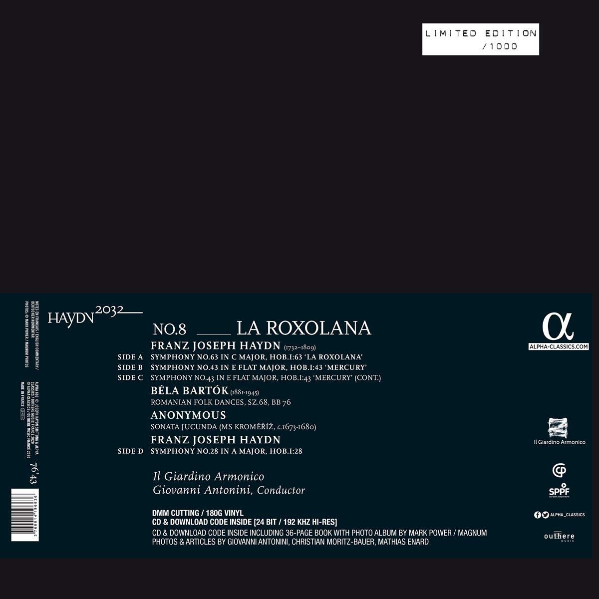 Giovanni Antonini 하이든 2032 프로젝트 8집 (Haydn 2032 Vol. 8 - La Roxolana) [2LP+CD] 