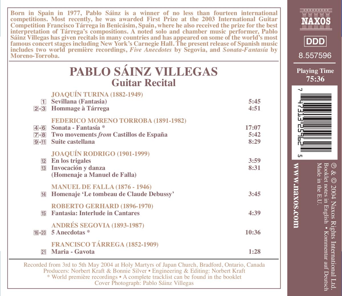 파블로 사인스 빌레가스 - 기타 리사이틀 (Pablo Sainz Villegas - Guitar Recital) 