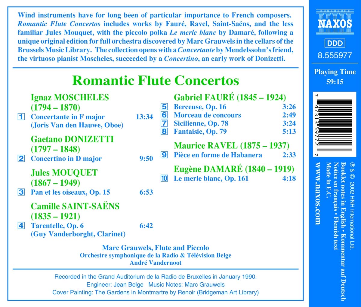 Marc Grauwels 로맨틱 플루트 협주곡 모음 (Romantic Flute Concerto) 