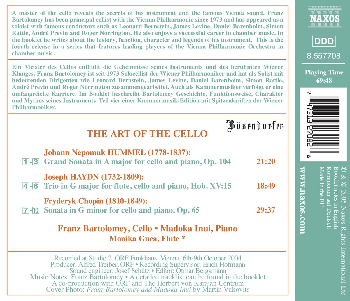 프란츠 바르톨로메이가 연주하는 첼로 음악 (Franz Bartolomey - The Art Of The Cello) 