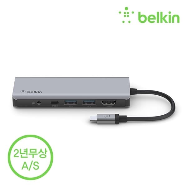 벨킨 7in1 USB-C타입 멀티 허브 AVC009bt 아이패드 프로5세대 아이맥 2021년형 맥북 M1 노트북 호환