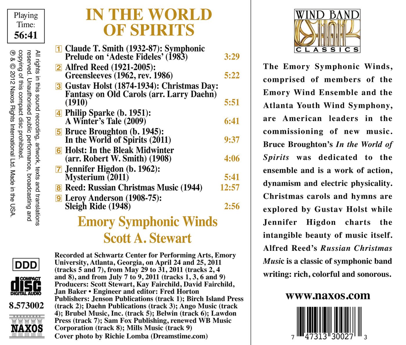 Scott A. Stewart 관악 밴드를 위한 크리스마스 음악 (Emory Symphonic Winds - In the World of Spirits) 