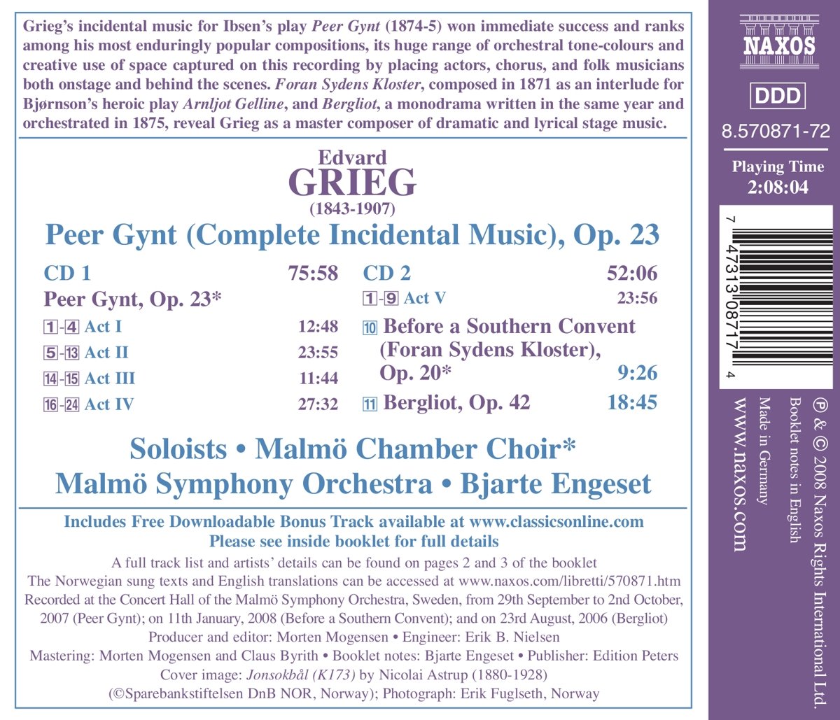 Bjarte Engeset 그리그 : 페르귄트 전곡 (Grieg : Peer Gynt - Complete Incidental Music)) 