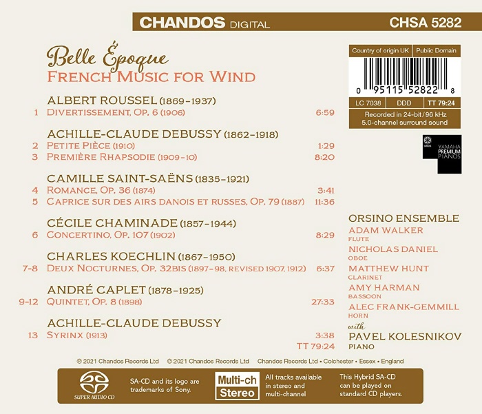 Orsino Ensemble 관악기를 위한 프랑스 음악 (French Music for Wind - Belle Epoque)