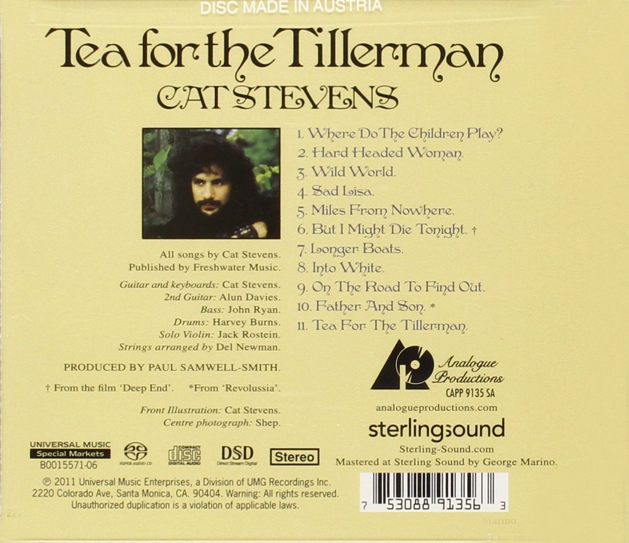 Cat Stevens (캣 스티븐스) - 4집 Tea For The Tillerman 