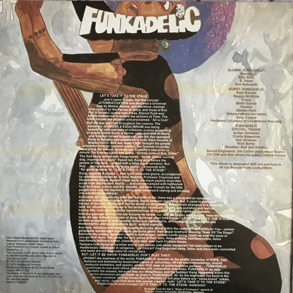 Funkadelic (펑카델릭) - Let's Take It To The Stage [LP]  