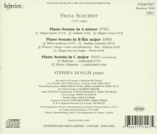 Stephen Hough 슈베르트: 피아노 소나타 10, 14, 21번 (Schubert: Piano Sonata D613, D784, D960) 