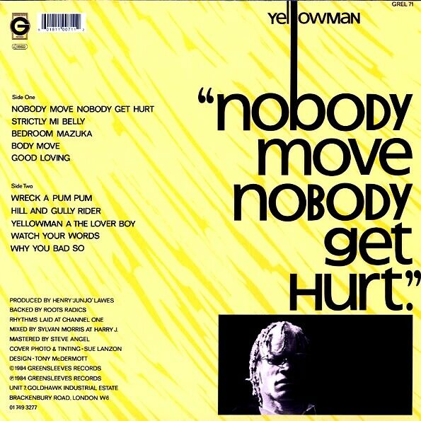 Yellowman (옐로우맨) - Nobody Move Nobody Get Hurt [LP] 