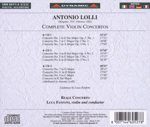 Luca Fanfoni 안토니오 롤리: 바이올린 협주곡 전집 (Antonio Lolli: Complete Violin Concertos) 