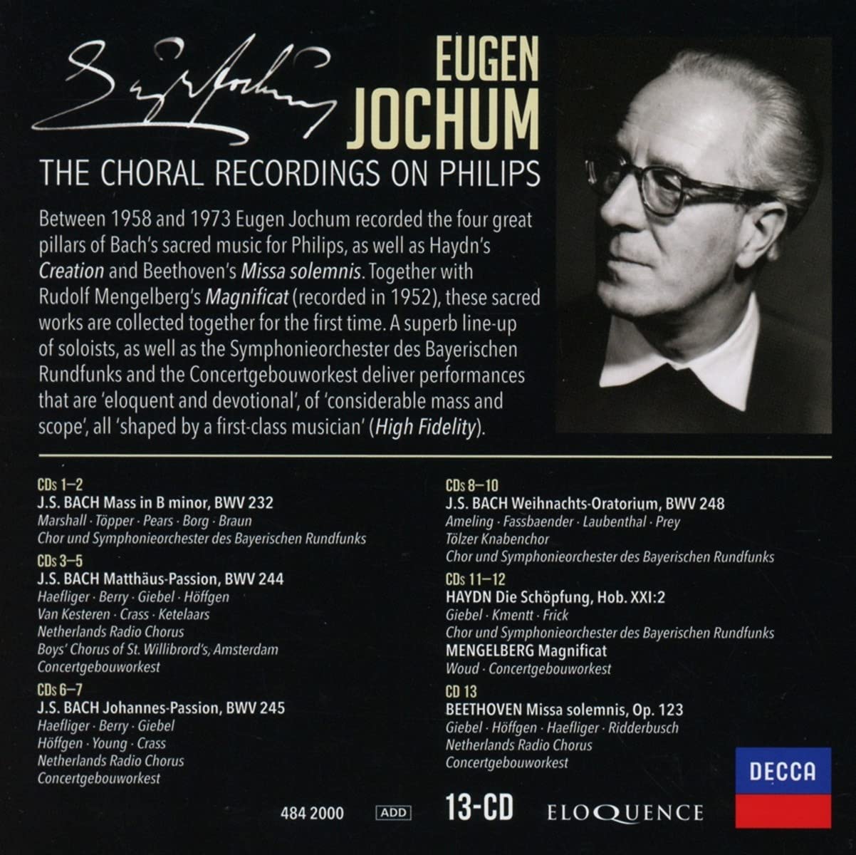 Eugen Jochum 오이겐 요훔 - 필립스 합창음악 에디션 (The Choral Recordings on Philips) 