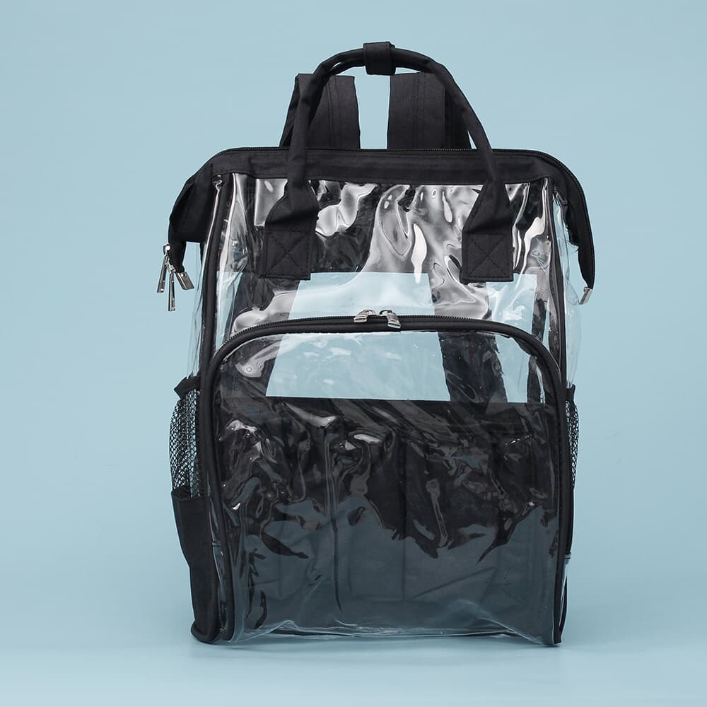 스퀘어 보온보냉 포켓 백팩(블랙) 방수 투명가방