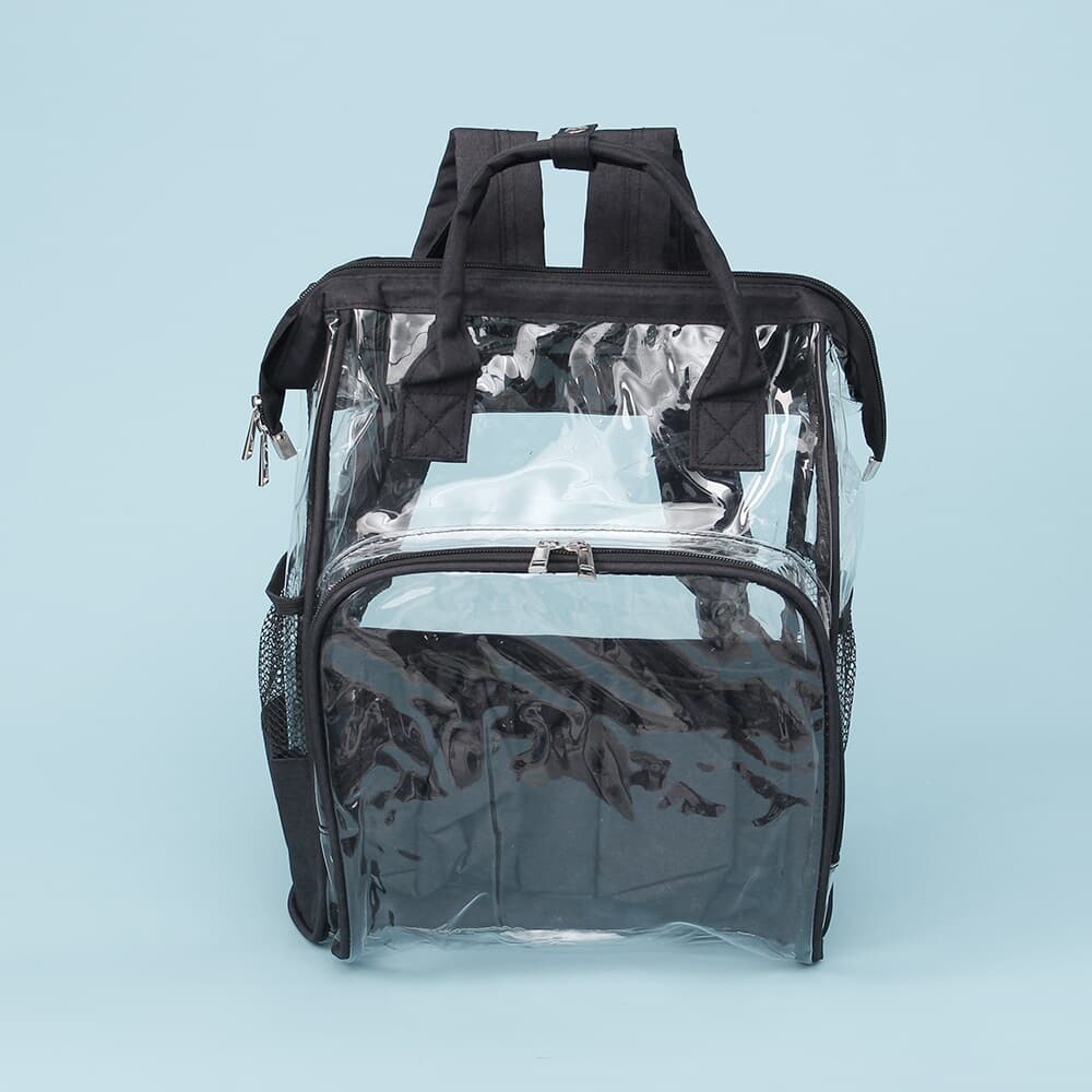 스퀘어 보온보냉 포켓 백팩(블랙) 방수 투명가방