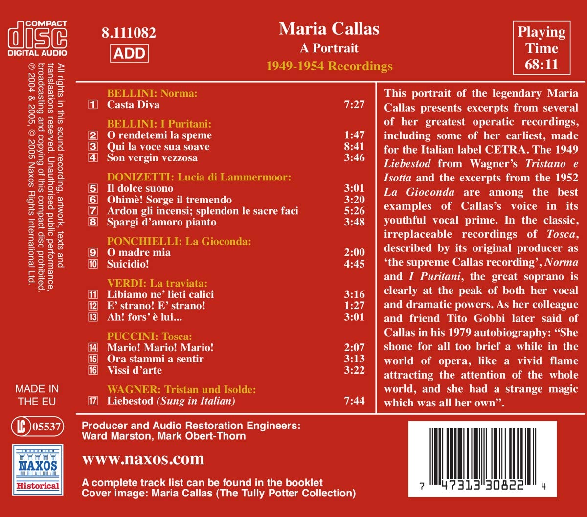 마리아 칼라스의 초상 : 1949-51년 (Maria Callas - A Portrait) 