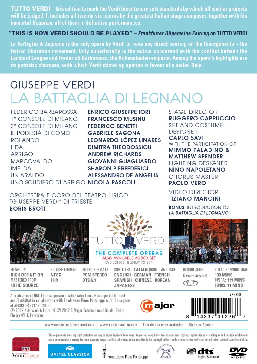 Boris Brott 베르디: 레냐노의 전투 (Giuseppe Verdi: Tutto Verdi Vol. 13 - L Battaglia Di Legnano) 