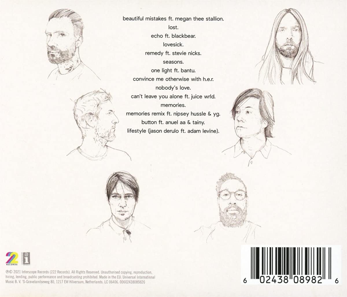 Maroon 5 (마룬파이브) - 7집 Jordi (International Deluxe Edition) 