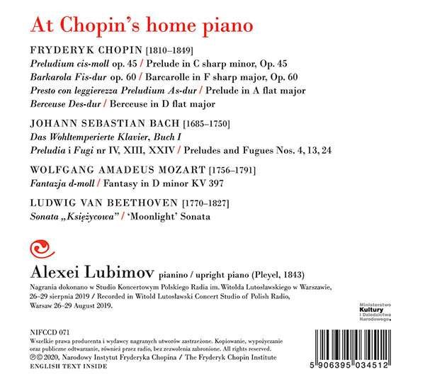 Alexei Lubimov 쇼팽: 프렐류드, 자장가 / 베토벤: 피아노 소나타 '월광' - 알렉세이 루비모프  (Chopin: Preludes Op.45, Berceuse Op.57 / Beethoven: Piano Sonata 'Moonlight') 