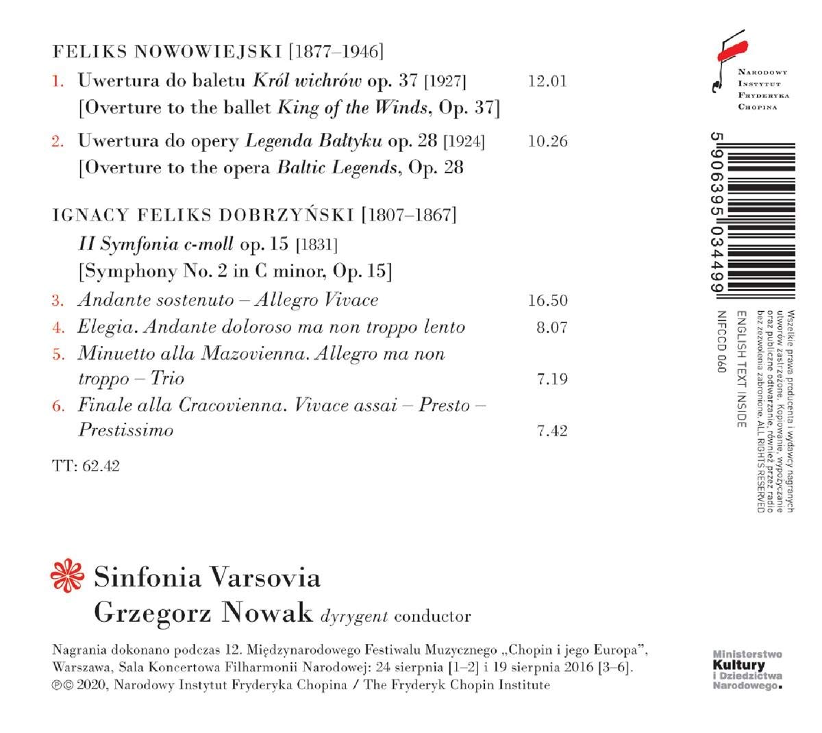 Grzegorz Nowak 노보비에이스키: 발레와 오페라 서곡 / 도르친스키: 교향곡 2번 (Nowowiejski: Overtures / Dobrzynski: Symphony Op.15) 