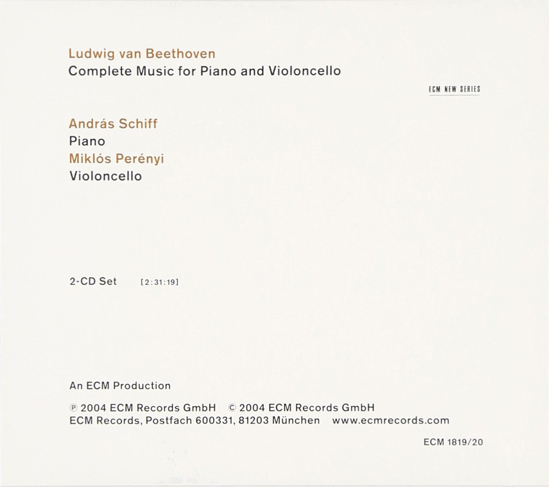 Adras Schiff / Miklos Perenyi 베토벤 : 첼로 소나타 전곡집 (Beethoven : Complete Music for Piano And Cello - Cello Sonatas) 