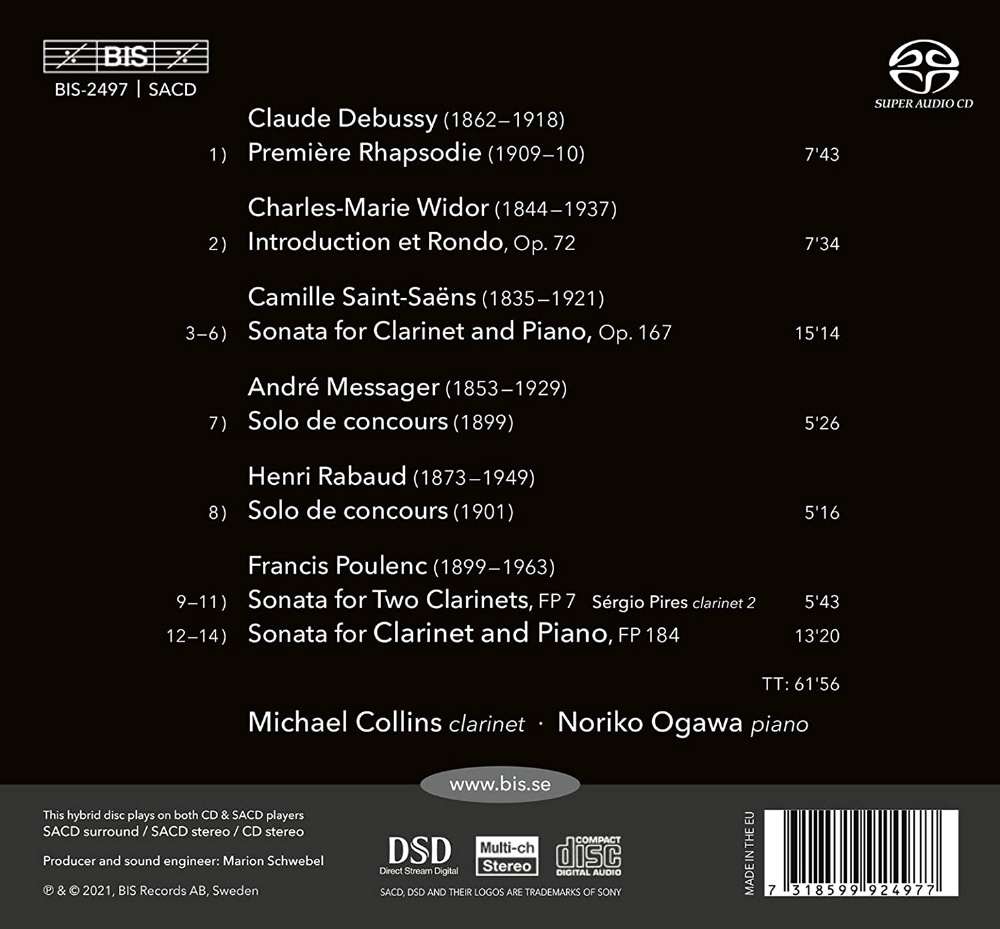 Michael Collins 클라리넷 소나타 - 드뷔시 / 생상스 / 풀랑크 (Debussy / Saint-Saens / Poulenc: La clarinette parisienne) 