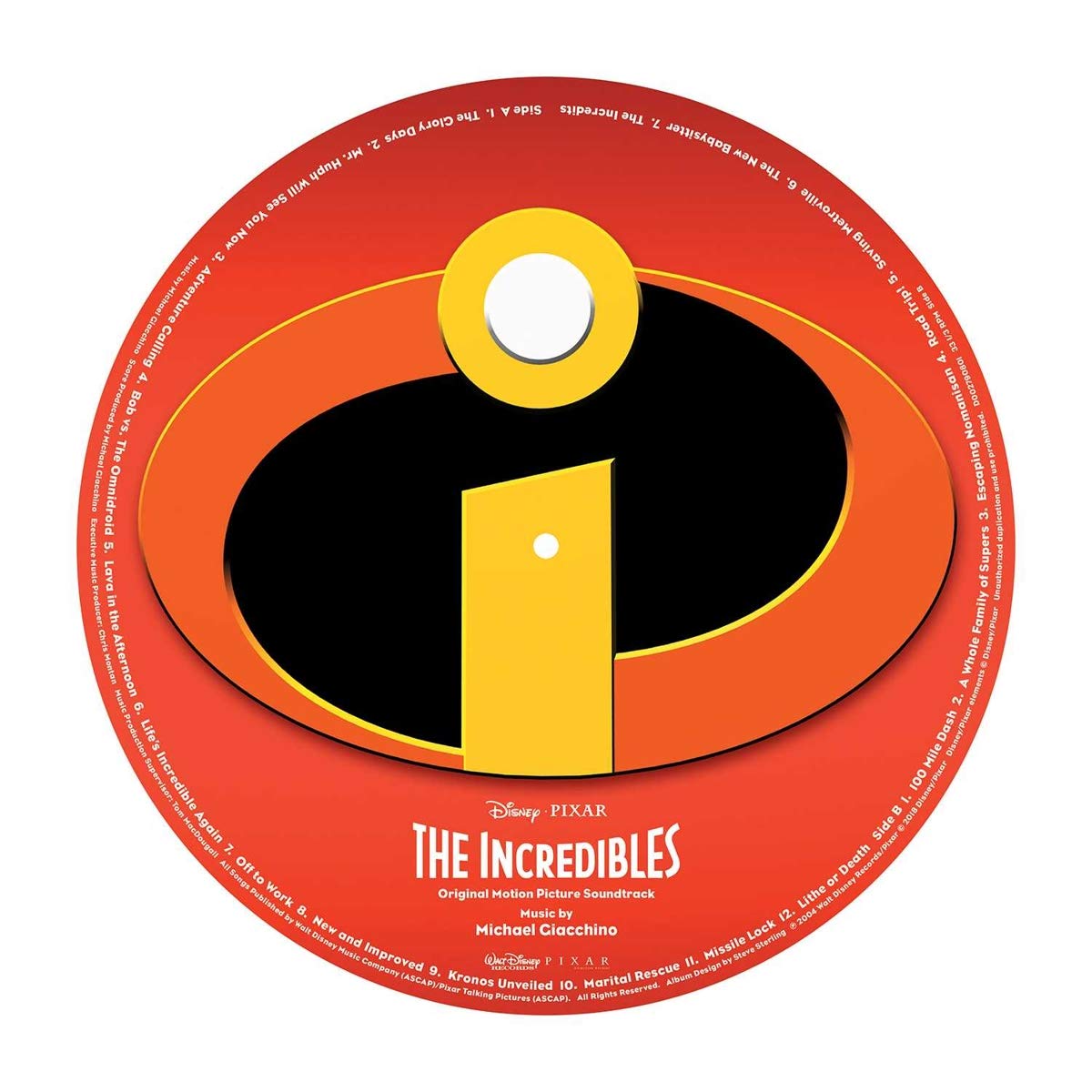 디즈니 애니메이션 '인크레더블' 애니메이션 음악 (The Incredibles OST by Michael Giacchino) [픽쳐 디스크 LP]
