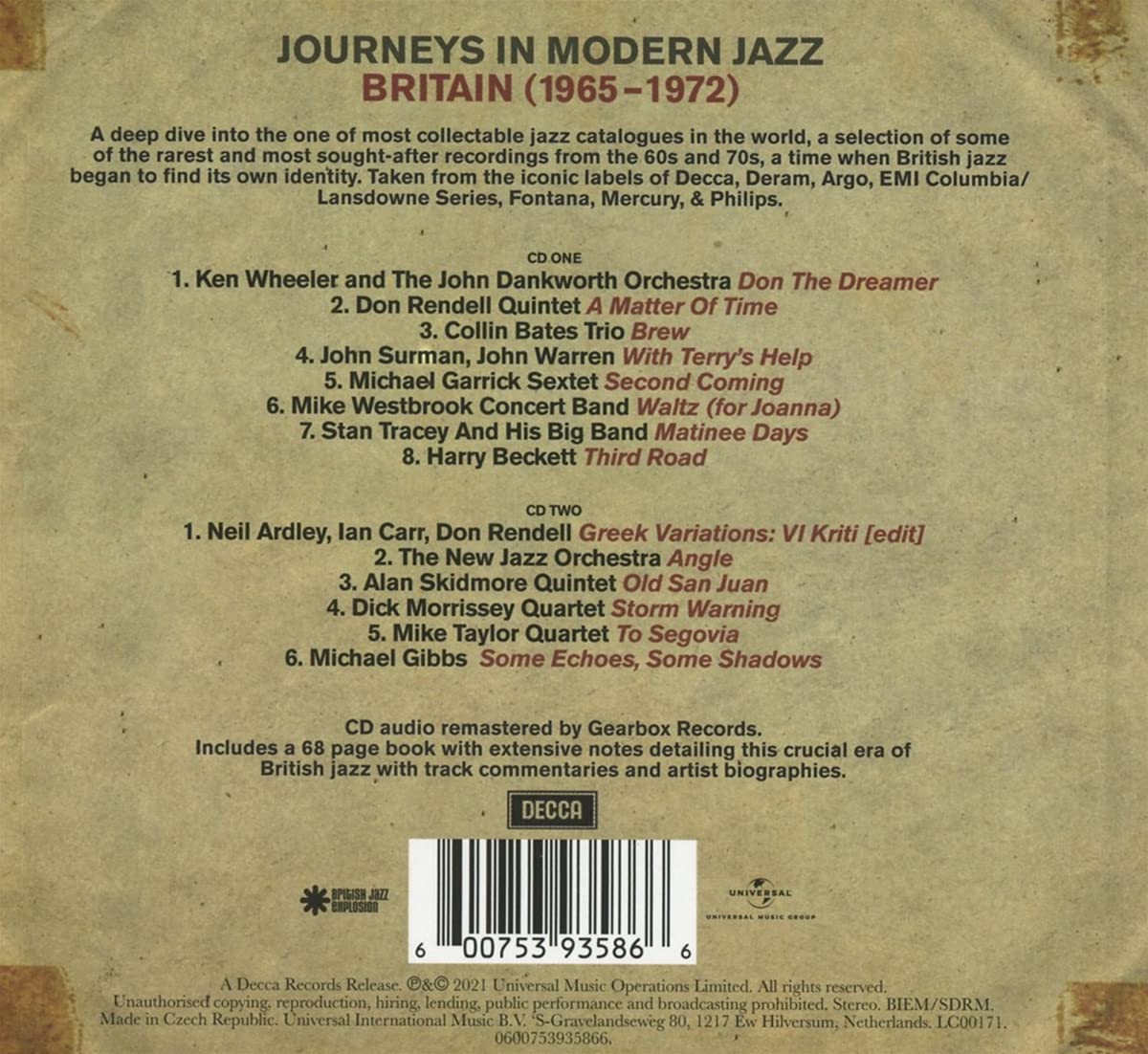 60-70년대 영국 재즈 음악 컴필레이션 (Journeys In Modern Jazz: Britain 1965-1972)
