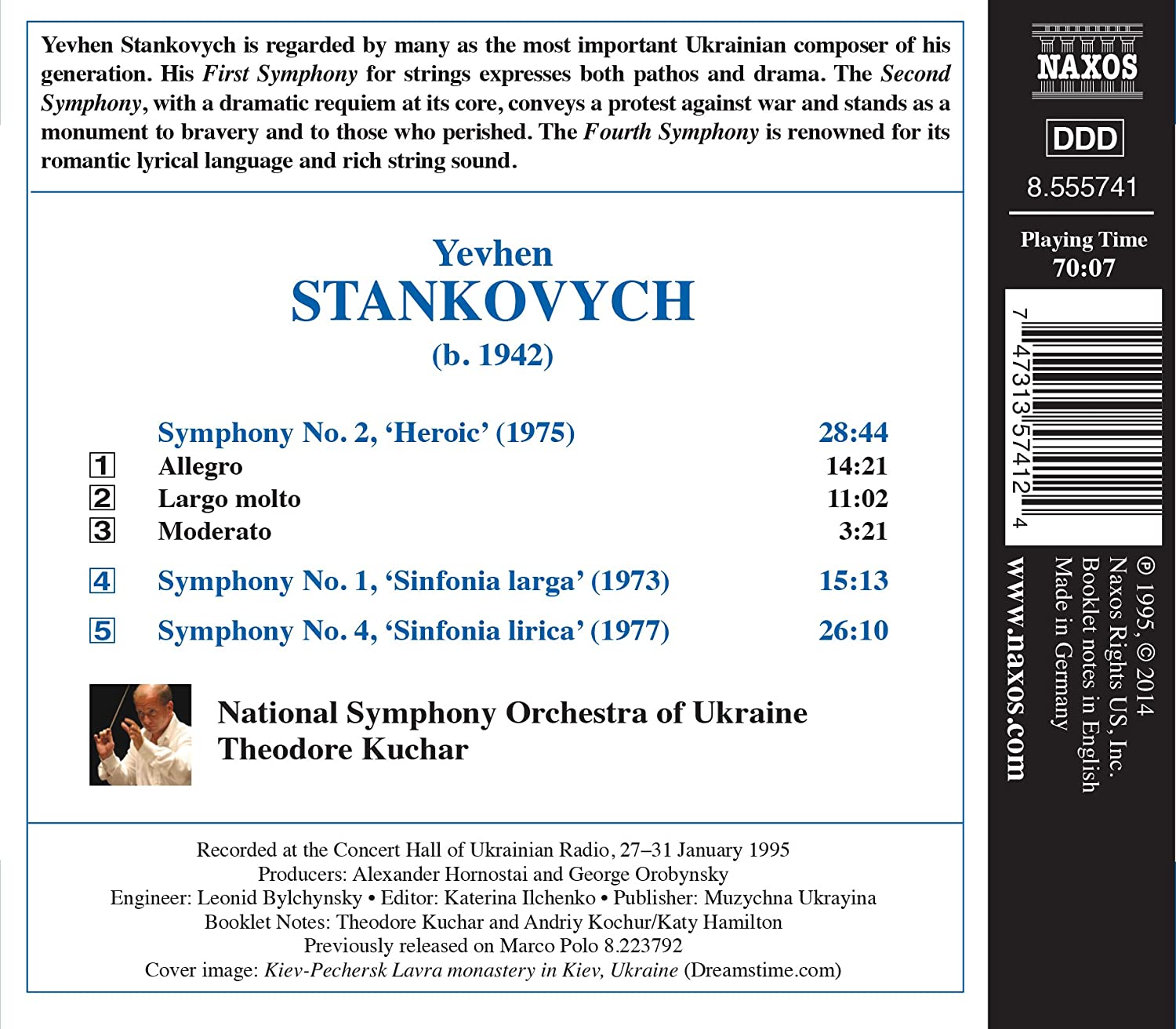 Thedore Kuchar 스탄코비치: 교향곡 1, 2, 4번 (Stankovych: Symphonies No.1 'Sinfonia larga', No.2 'Heroic', No.4 'Sinfonia lirica') 