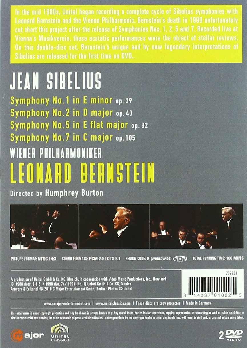 Leonard Bernstein 시벨리우스: 교향곡 1, 2, 5, 7번 (Sibelius: Symphonies Op.39, Op.43, Op.82, Op.105) 